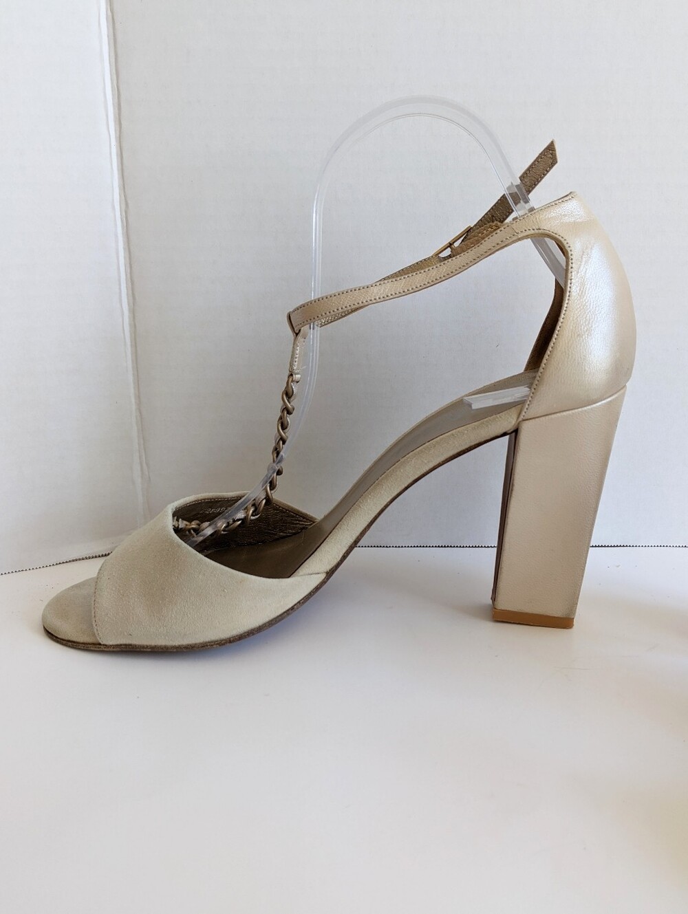 VINTAGE CHANEL Chain Heels 38.5 - Picture 12 of 16
